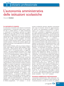 L`autonomia amministrativa delle istituzioni scolastiche