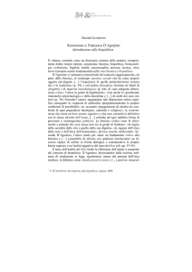 Recensione a: Francesco D`Agostino Introduzione alla biopolitica*