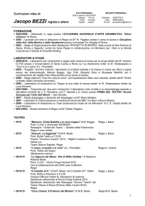 1 Curriculum vitae di Jacopo BEZZI regista e attore