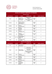 SCUOLA DI AGRARIA E MEDICINA VETERINARIA