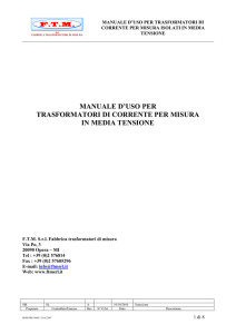 manuale d`uso per trasformatori di corrente per misura in