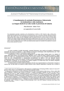 L`insediamento di contrada Grammena a Valcorrente