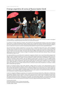 Il tango argentino di scena al Nuovo teatro Verdi