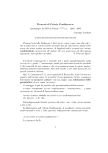 Elementi di Calcolo Combinatorio Appunti per la SSIS di Firenze