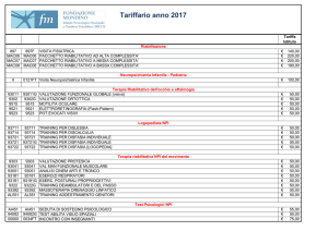 Tariffario visite in regime di solvenza – a pagamento