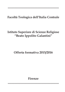 Offerta formativa FTIC+ISSR - Facoltà Teologica dell`Italia Centrale