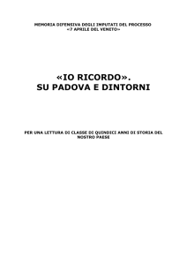 «IO RICORDO». SU PADOVA E DINTORNI