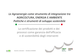 Le Agroenergie come strumento di integrazione tra AGRICOLTURA
