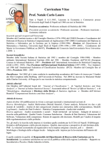 Curriculum Vitae Prof. Natale Carlo Lauro