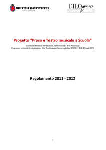 Progetto “Prosa e Teatro musicale a Scuola”