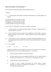 Macroeconomia, Esercitazione 9 1 Esercizi