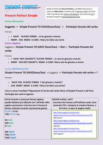 Present Perfect Simple - New Comprensivo Pallanza