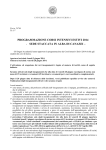 programmazione corsi intensivi estivi 2014