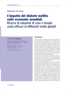 L`impatto del diabete mellito sulle economie mondiali. Ricerca di