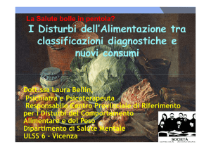 I Disturbi dell`Alimentazione tra classificazioni diagnostiche e nuovi