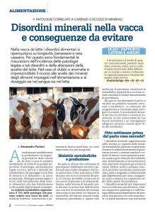 Disordini minerali nella vacca e conseguenze da evitare
