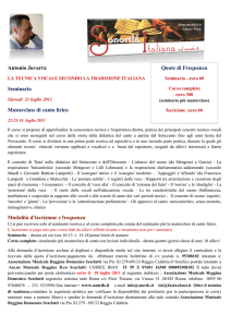 programma e costi - Associazione Musicale Reggina Domenico