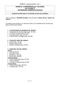 IDONEITA` di GEOGRAFIA per l`ACCESSO alla CLASSE 3° dell