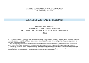 Curricolo verticale geografia - Istituto Comprensivo Como Lago