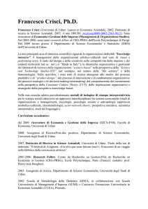 CV Francesco Crisci - Università degli Studi di Udine