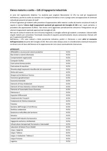 Materie a scelta 2016 - Dipartimento di Ingegneria Industriale