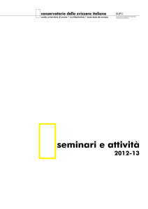 Seminari ed attività - Conservatorio della Svizzera Italiana