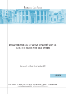 ATTO COSTITUTIVO O MODIFICATIVO DI SOCIETÀ SEMPLICE