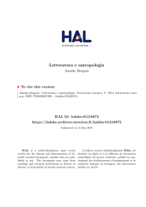 Letteratura e antropologia - Hal-SHS