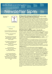 Newsletter Sipm - Società Italiana di Psicoterapia Medica