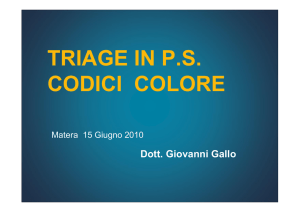TRIAGE IN P.S. CODICI COLORE