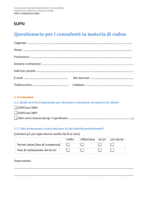 Questionario per i consulenti in materia di radon