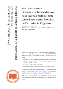 Filosofia e cultura a Mantova nella seconda metà