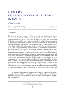 I percorsi della sociologia del turismo in Italia