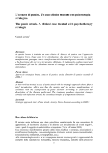 L`attacco di panico. Un caso clinico trattato con psicoterapia