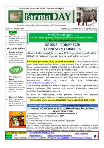 ordine - corso ecm: cosmesi in farmacia