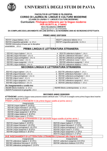 3°anno - Università degli studi di Pavia