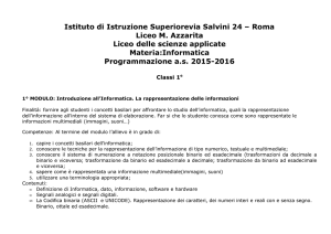 Programmazione informatica classi prime liceo scientifico scienze