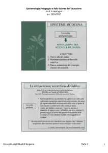 EPISTEME MODERNA La «Rivoluzione scientifica» di Galileo