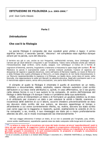 ISTITUZIONI DI FILOLOGIA (aa 2005-2006)*1