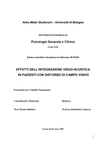 Psicologia Generale e Clinica EFFETTI DELL`INTEGRAZIONE