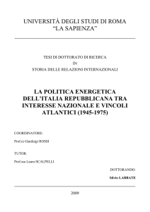 la politica energetica dell`italia - Padis