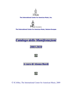 ICAMus Catalogo delle Manifestazioni 2003-2008