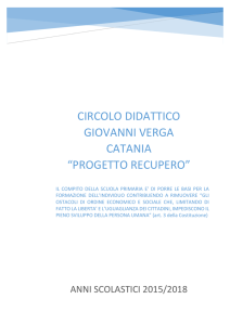 progetto recupero - Circolo Didattico "Giovanni Verga" di Catania