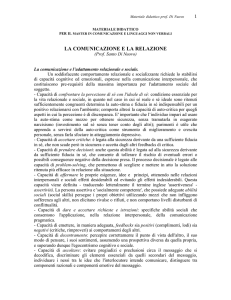 APPUNTI La comunicazione e la relazione