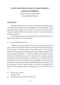 La frase relativa libera in latino e in tedesco: didattica e