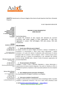 OGGETTO: Questionario on line per indagine clima interno Scuola