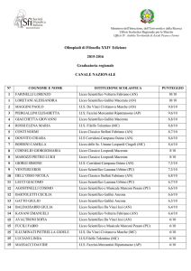 Graduatoria regionale CANALE NAZIONALE