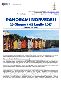 Tour NORVEGIA - UTE Sassuolo Giugno 2017