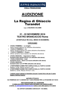 AUDIZIONE - Teatro Brancaccio