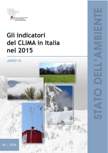 Gli indicatori del clima in Italia nel 2015 (Rapporto